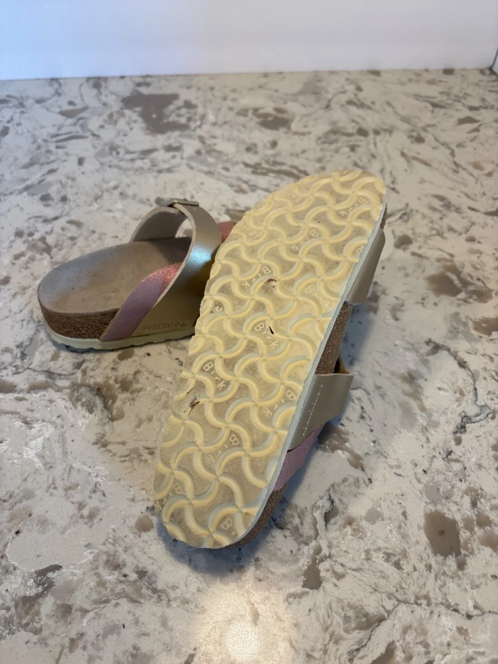 Women’s Birkenstock Salina Gold Pink Burko Flor Sandals  36